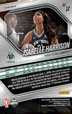 2025 Panini Prizm WNBA White Seismic Prizms #12 Isabelle Harrison - Basketball Card Single