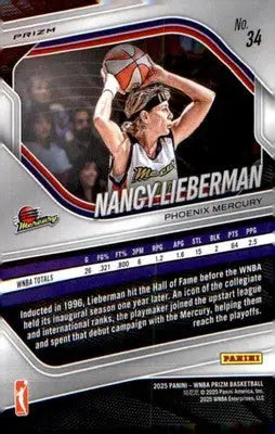 2025 Panini Prizm WNBA White Seismic Prizms #34 Nancy Lieberman - Basketball Card Single