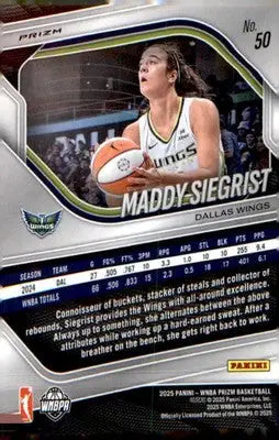 2025 Panini Prizm WNBA White Seismic Prizms #50 Maddy Siegrist - Basketball Card Single