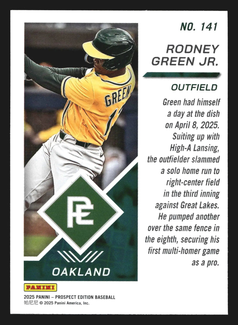 2025 Panini Prospect Edition #141 Rodney Green Jr Athletics - Baseball Card Single