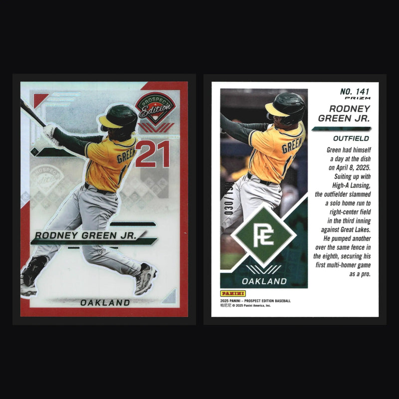 2025 Panini Prospect Edition #141 Rodney Green Jr Red Prizm /199 - Baseball Card Single