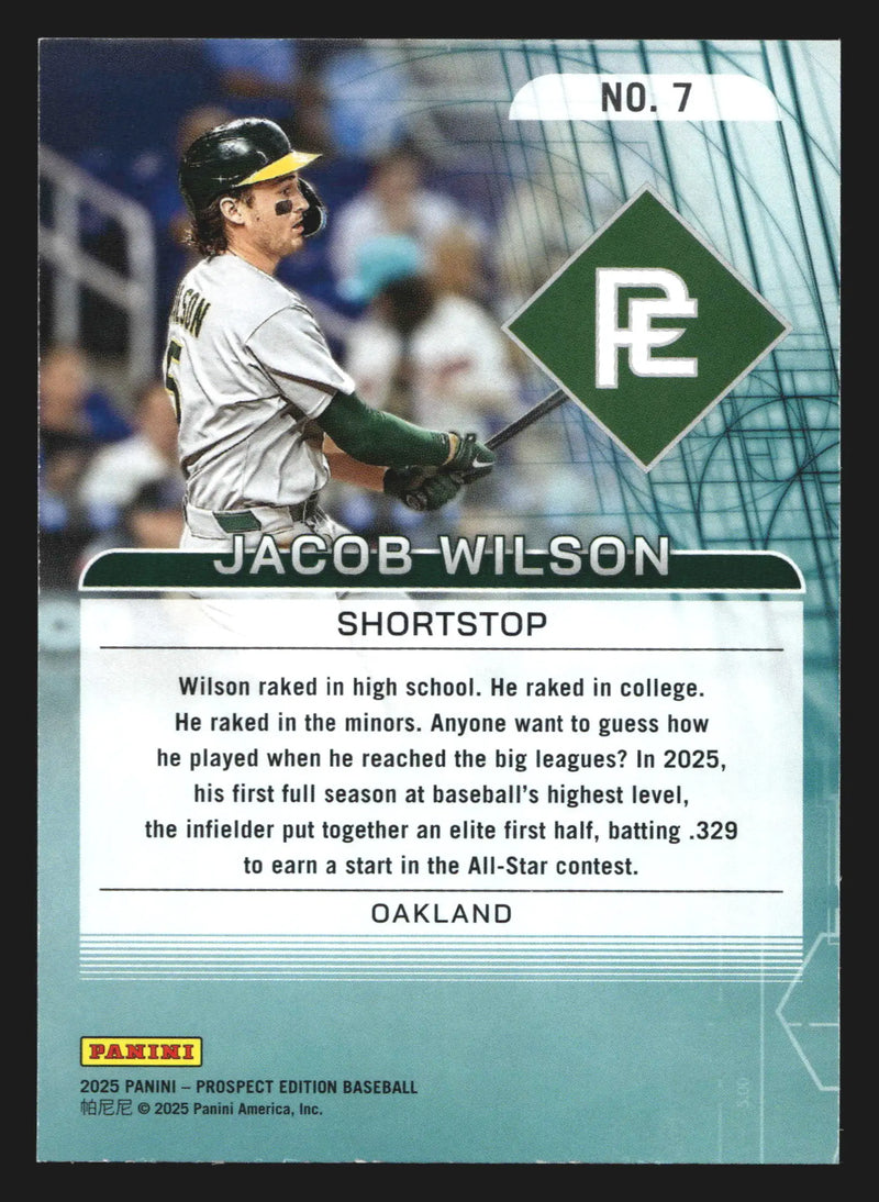2025 Panini Prospect Edition #7 Jacob Wilson 20-80 Scale Blue /99 Athletics - Baseball Card Single