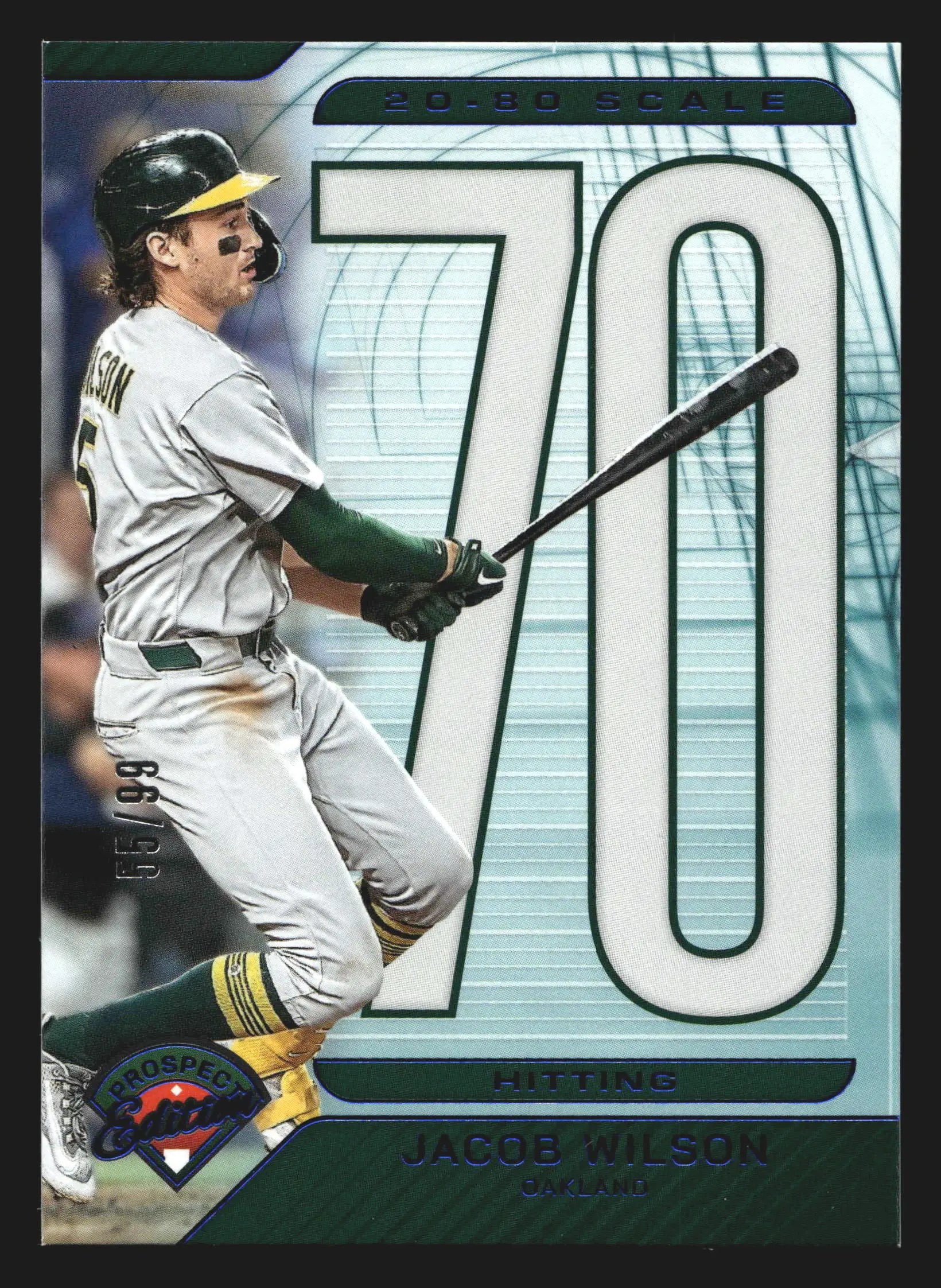 2025 Panini Prospect Edition #7 Jacob Wilson 20-80 Scale Blue /99 Athletics - Baseball Card Single
