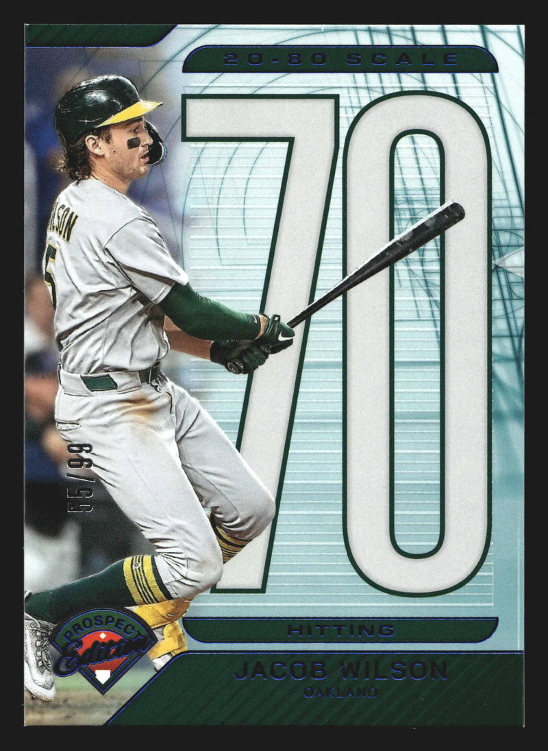 2025 Panini Prospect Edition #7 Jacob Wilson 20-80 Scale Blue /99 Athletics - Baseball Card Single