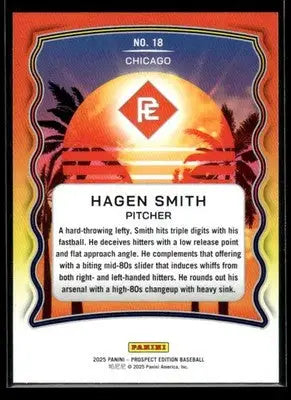 2025 Panini Prospect Edition Hagen Smith #18 Prepping for the Pros White Sox - Baseball Card Single