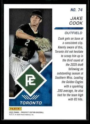 2025 Panini Prospect Edition Jake Cook #74 Toronto Blue Jays - Baseball Card Single