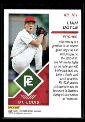 2025 Panini Prospect Edition Liam Doyle #161 St. Louis Cardinals - Baseball Card Single
