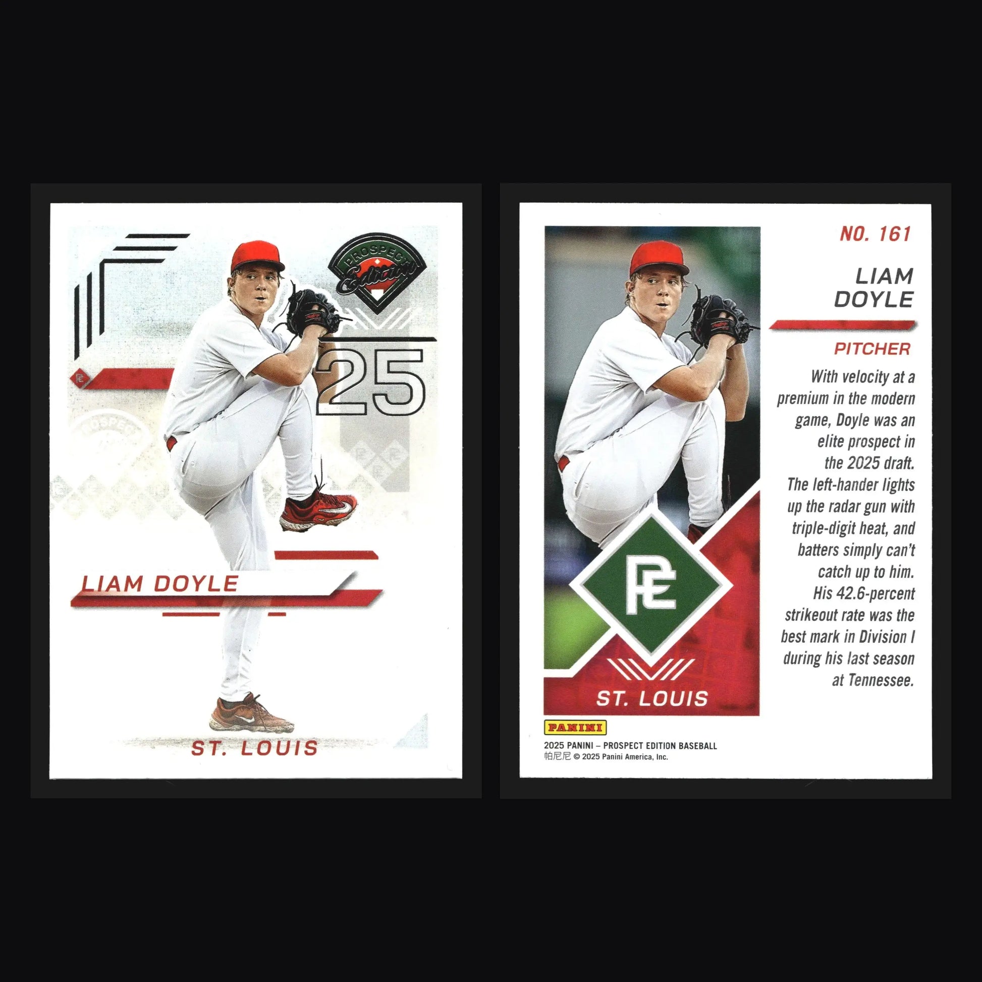 2025 Panini Prospect Edition Liam Doyle #161 St. Louis Cardinals - Baseball Card Single