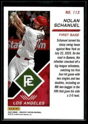 2025 Panini Prospect Edition Nolan Schanuel #113 Holo Ticket Los Angeles Angels - Baseball Card Single