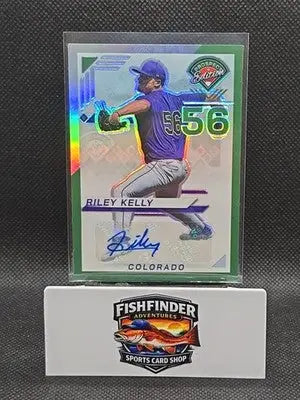 2025 Panini Prospect Edition - Riley Kelly #173 Green Prizm Signatures (AU RC) - Baseball Card Single