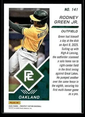 2025 Panini Prospect Edition Rodney Green Jr. #141 Athletics - Baseball Card Single