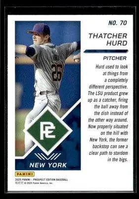 2025 Panini Prospect Edition Thatcher Hurd #70 New York Yankees - Baseball Card Single