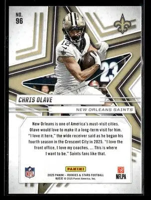 2025 Panini Rookies & Stars Chris Olave #96 New Orleans Saints - Football Card Single