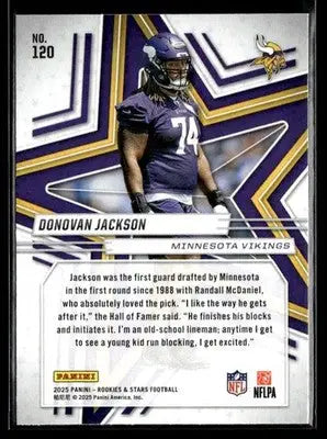 2025 Panini Rookies & Stars Donovan Jackson #120 RC Minnesota Vikings - Football Card Single