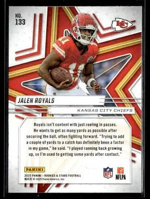 2025 Panini Rookies & Stars Jalen Royals #133 RC Kansas City Chiefs - Football Card Single