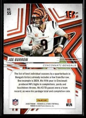 2025 Panini Rookies & Stars Joe Burrow #55 Cincinnati Bengals - Football Card Single