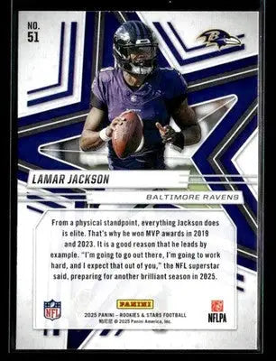 2025 Panini Rookies & Stars Lamar Jackson #51 Baltimore Ravens - Football Card Single