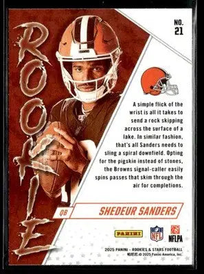 2025 Panini Rookies & Stars Shedeur Sanders #21 Rookie Exclusive RC Browns