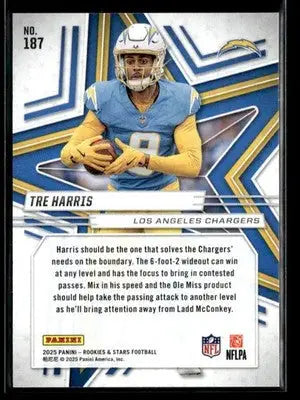 2025 Panini Rookies & Stars Tre Harris #187 Purple RC #/999 Los Angeles Chargers - Football Card Single