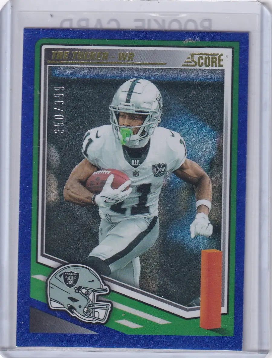 2025 Panini Score 350/399 Dots Blue #242 Tre Tucker - Oakland Raiders