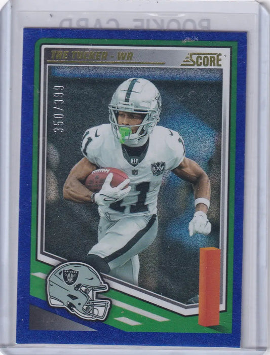 2025 Panini Score 350/399 Dots Blue #242 Tre Tucker - Oakland Raiders