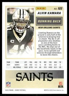 2025 Panini Score Alvin Kamara #122 Football - Football Card Single