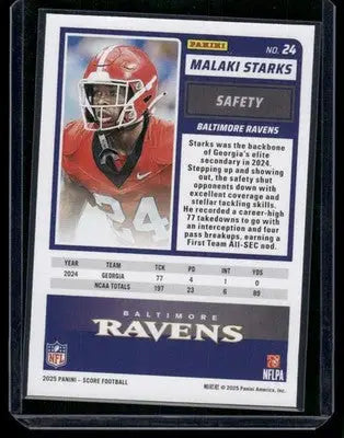 2025 Panini Score Football Malaki Starks #24 RC Football - Football Card Single