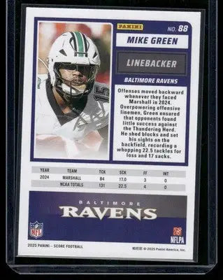 2025 Panini Score Football Mike Green #88 RC Football - Football Card Single