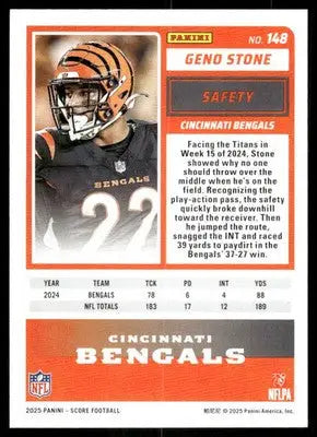 2025 Panini Score Geno Stone #148 Football - Football Card Single