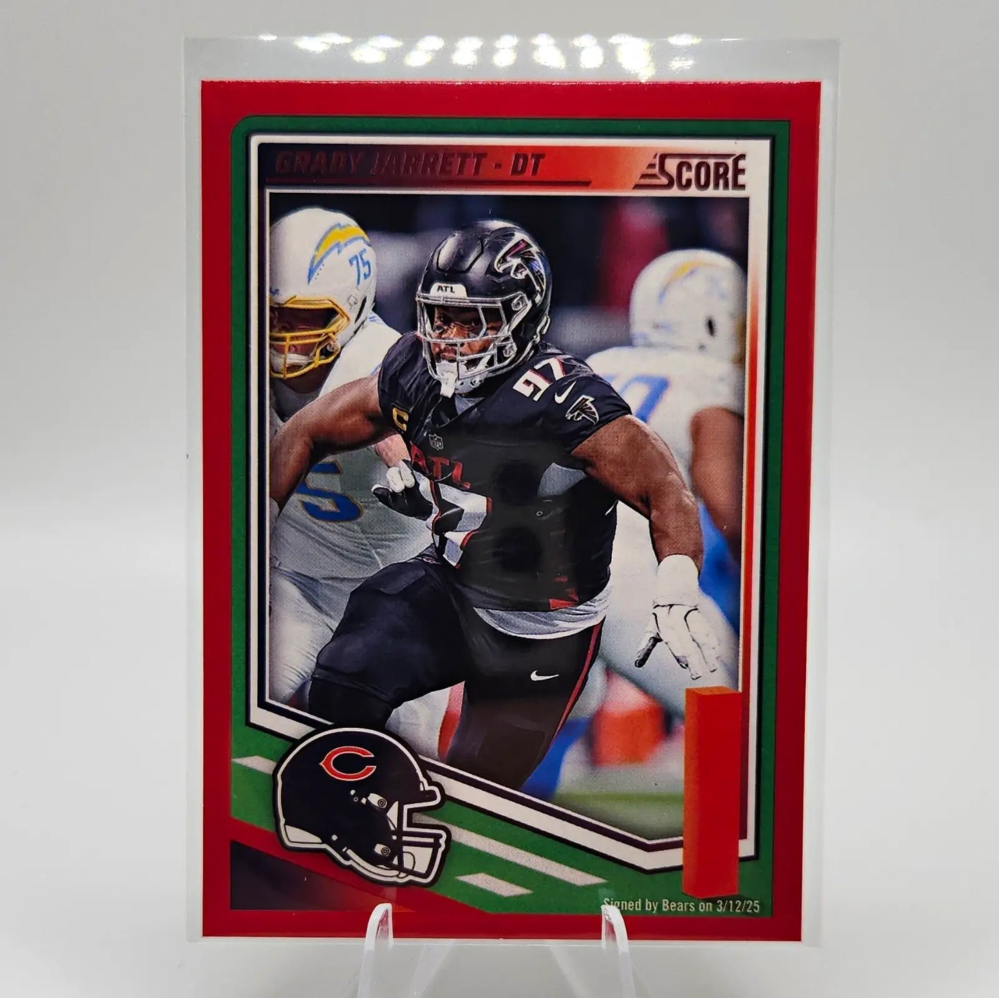 2025 Panini Score Grady Jarrett #209 Red Parallel Chicago Bears Football Card - Football Card Single