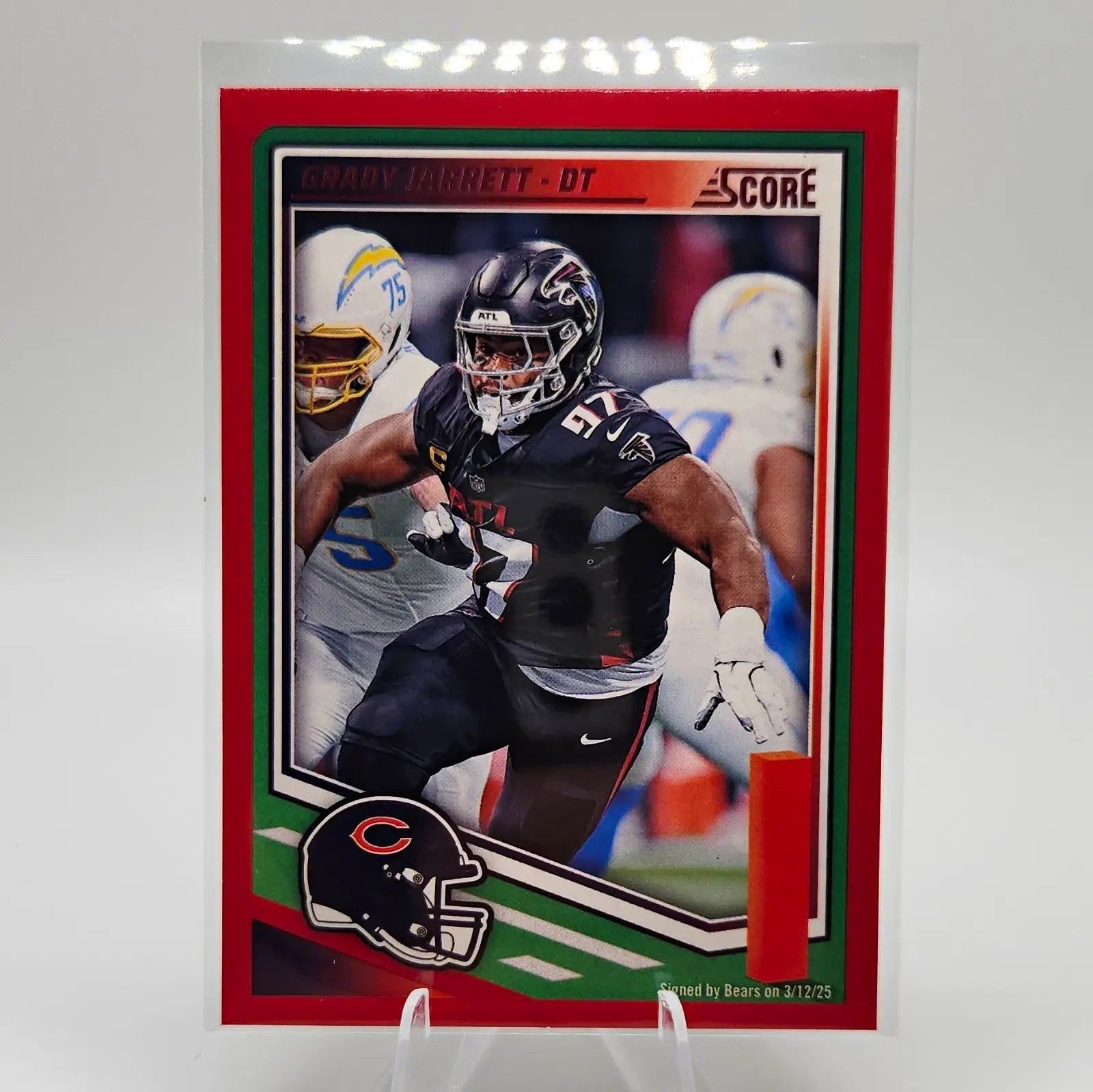 2025 Panini Score Grady Jarrett #209 Red Parallel Chicago Bears Football Card - Football Card Single
