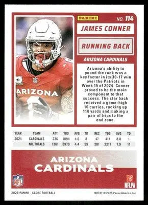 2025 Panini Score James Conner #114 Football - Football Card Single