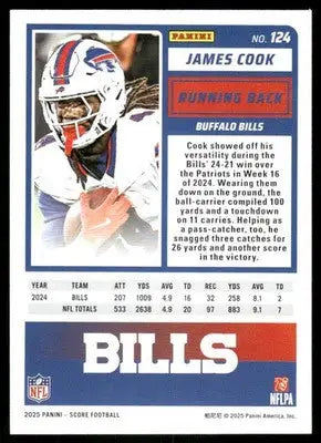 2025 Panini Score James Cook #124 Football - Football Card Single