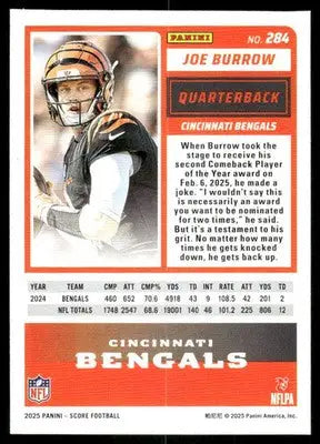 2025 Panini Score Joe Burrow #284 Football - Football Card Single