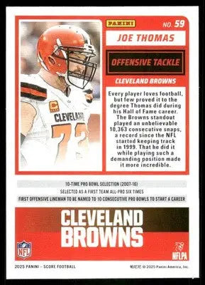 2025 Panini Score Joe Thomas #59 Football - Football Card Single