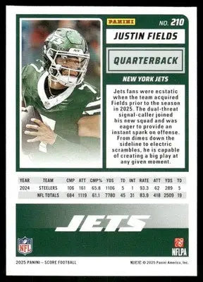 2025 Panini Score Justin Fields #210 Football - Football Card Single