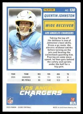 2025 Panini Score Quentin Johnston #130 Football - Football Card Single