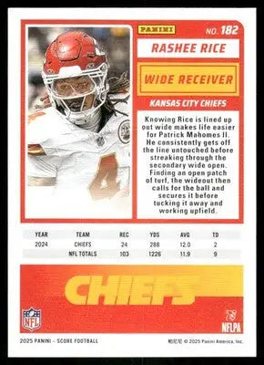 2025 Panini Score Rashee Rice #182 Football - Football Card Single