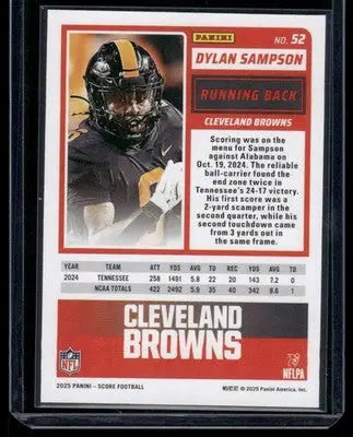 2025 Panini Score Rookie Dylan Sampson #52 RC Football - Football Card Single