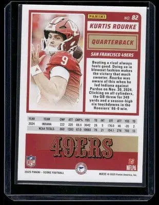 2025 Panini Score Rookie Kurtis Rourke #82 RC Football - Football Card Single