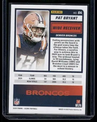 2025 Panini Score Rookie Pat Bryant #64 RC Football - Football Card Single