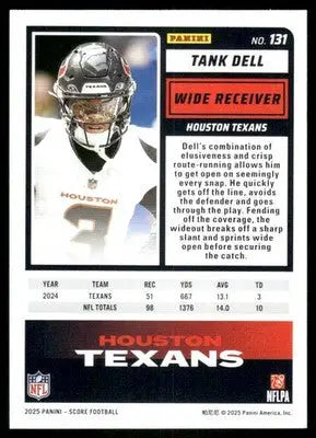 2025 Panini Score Tank Dell #131 Football - Football Card Single