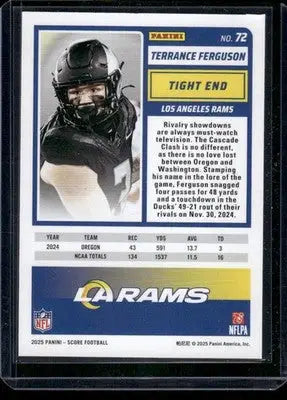 2025 Panini Score Terrance Ferguson #72 RC Football - Football Card Single