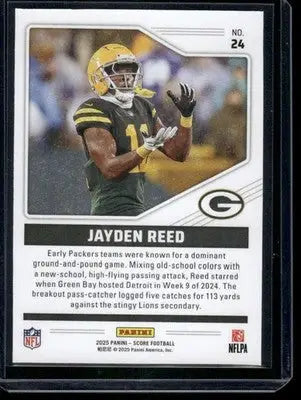 2025 Panini Score Throwbacks Jayden Reed #24 Football - Football Card Single