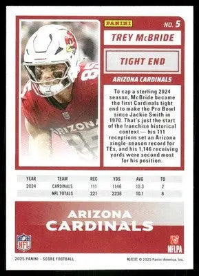 2025 Panini Score Trey McBride #5 Football - Football Card Single