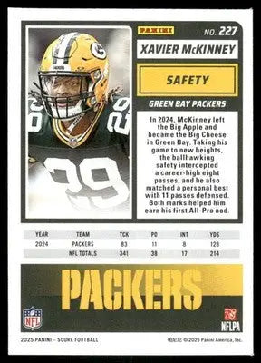 2025 Panini Score Xavier McKinney #227 Football - Football Card Single