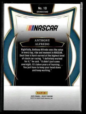 2025 Panini Select #10 Anthony Alfredo - Racing Card Single