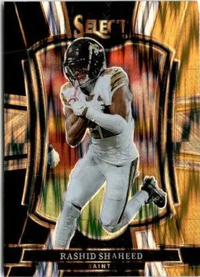 2025 Panini Select #142 Rashid Shaheed Black and Gold Prizm Shock - Football Card Single