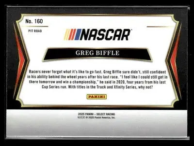 2025 Panini Select #160 Greg Biffle - Racing Card Single