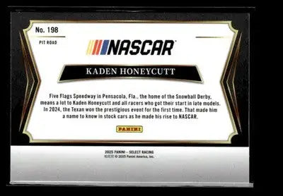 2025 Panini Select #198 Kaden Honeycutt - Racing Card Single